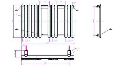 AREZZO design FLAT BLACK 800x500 törölközőszárítós radiátor AR-FB8050